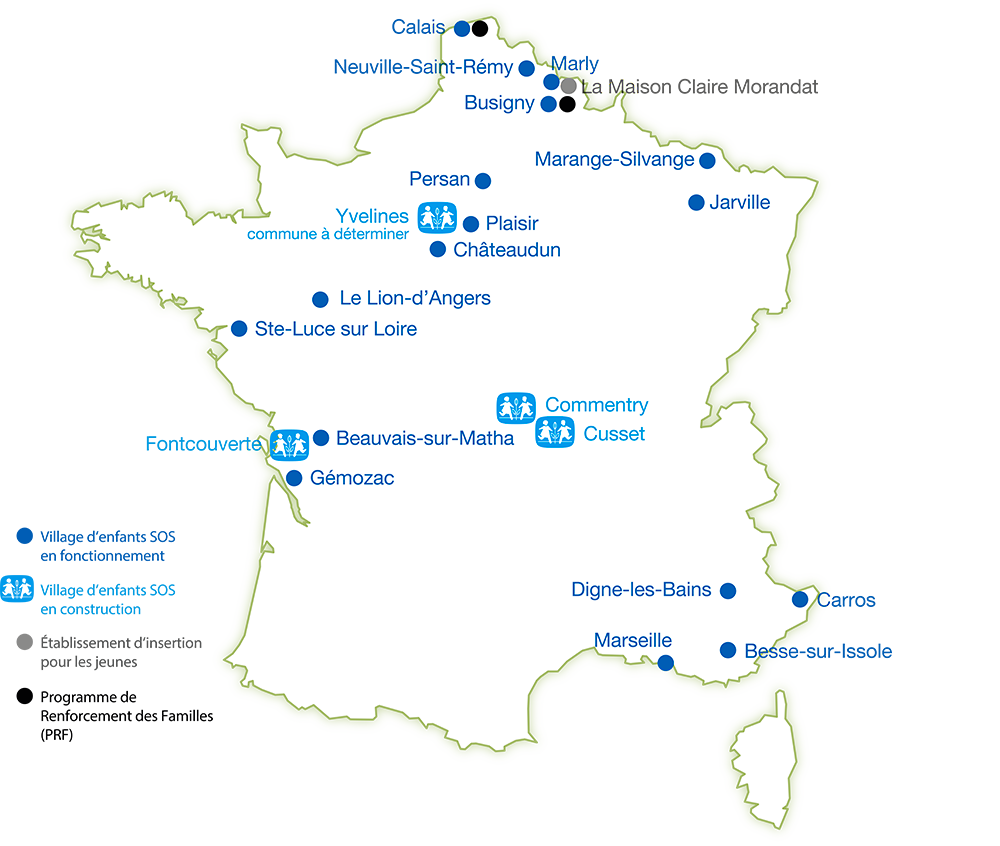 Carte des villages de France