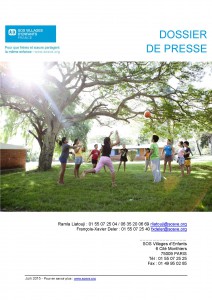 Dossier de presse de SOS Villages d'Enfants couverture  juin 2015